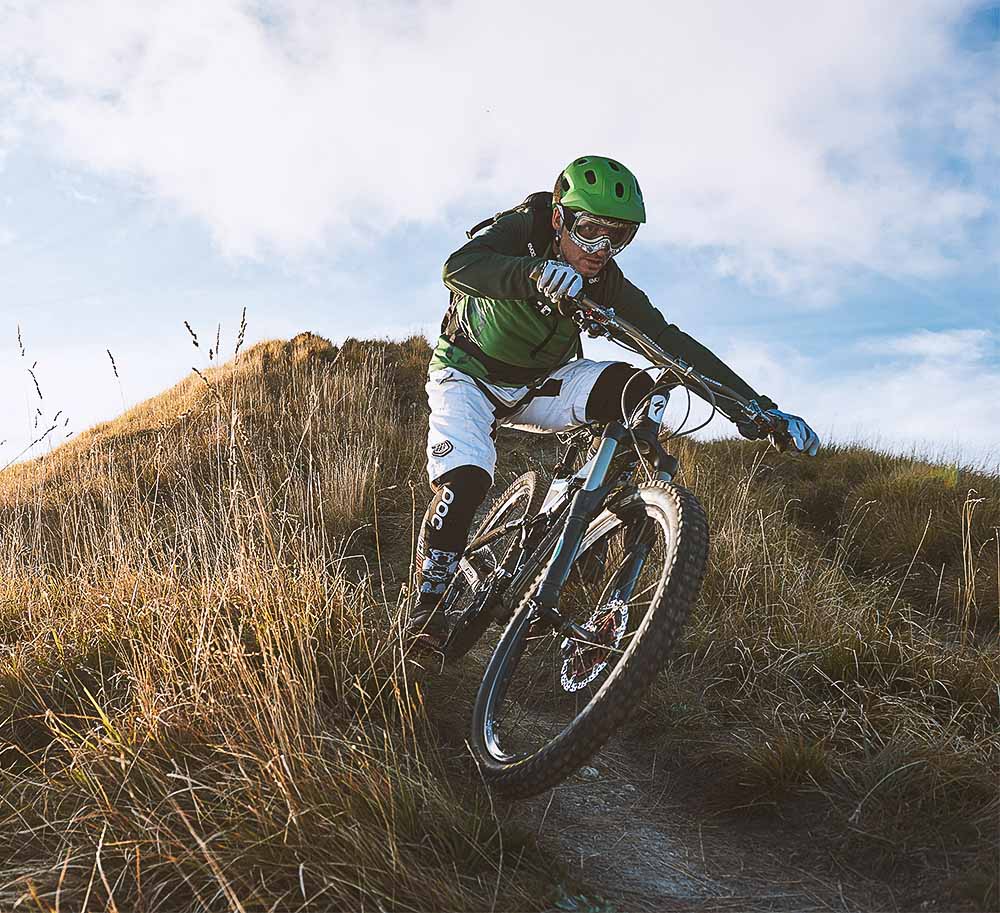 Biker with clothes with antibacterial technology